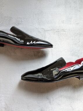 Christian Louboutin Black Patent Leather Men’s Loafers 10 43